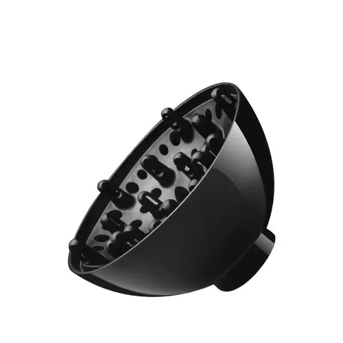 Travel hair dryer by MANDOTOS INTERNATIONAL with 3 heat settings and 5 attachments, compact and lightweight for easy packing.
