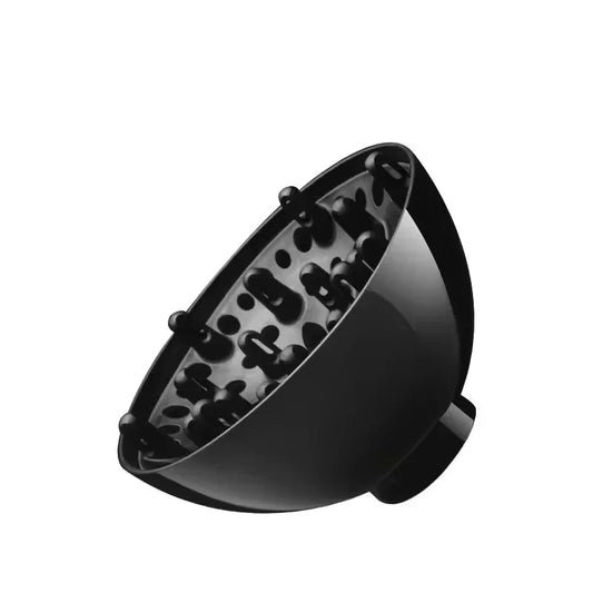 Travel hair dryer by MANDOTOS INTERNATIONAL with 3 heat settings and 5 attachments, compact and lightweight for easy packing.