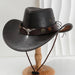 Unisex Vintage Faux Leather Western Cowboy Hat Outdoor Gentleman Cowgirl Jazz Cap Sombrero Hombre - MANDOTOS INTERNATIONAL