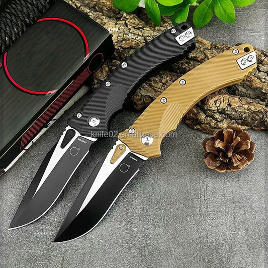 Mandotos International folding hunting knife with portable pocket design, ideal for everyday carry and outdoor activities.