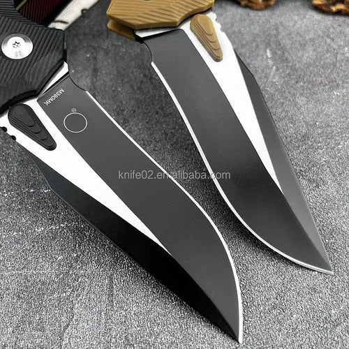 Mandotos International versatile folding hunting knife with ergonomic handle, compact for daily pocket EDC use.