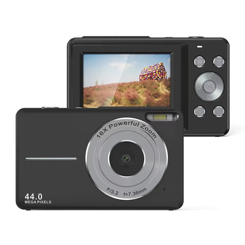 Mandotos International vintage 4K compact camera with 44MP photo display and retro design, perfect for high-quality photography.