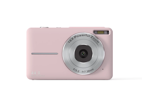 Mandotos International vintage 4K compact camera with 44MP photo display, showcasing its retro design and high-resolution screen.