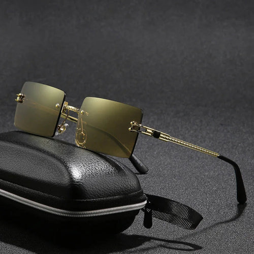 Vintage gradient small square UV400 sunglasses by MANDOTOS INTERNATIONAL with dark tinted lenses and stylish frame.