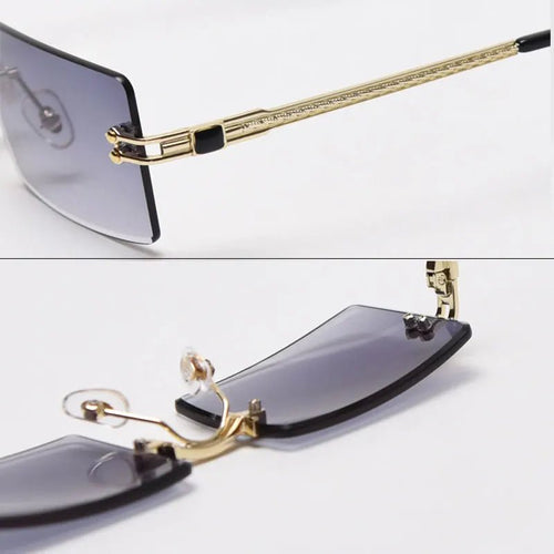 Vintage gradient small square UV400 sunglasses by MANDOTOS INTERNATIONAL with tinted lenses and stylish frame.