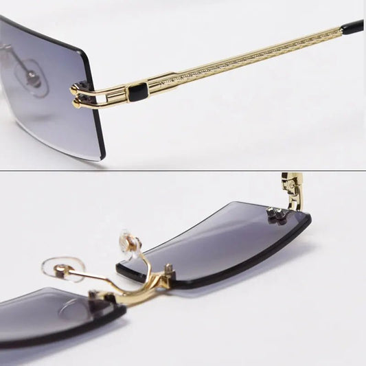 Vintage gradient small square UV400 sunglasses by MANDOTOS INTERNATIONAL with tinted lenses and stylish frame.