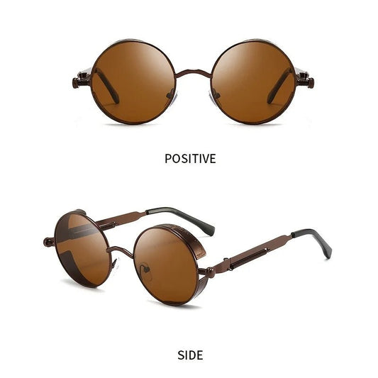 Vintage punk street style sunglasses by MANDOTOS INTERNATIONAL, windproof unisex hip-hop eyewear with bold personality design.