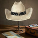 Vintage Unisex Cowboy Hat with Bull Head Bead and Wide Brim Fedora - MANDOTOS INTERNATIONAL