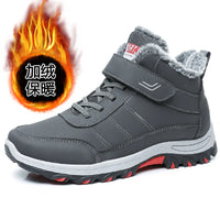 Mandotos International men's plush winter outdoor hiking cotton boots with Velcro buckle, lightweight, warm, durable, and comfortable snow boots.