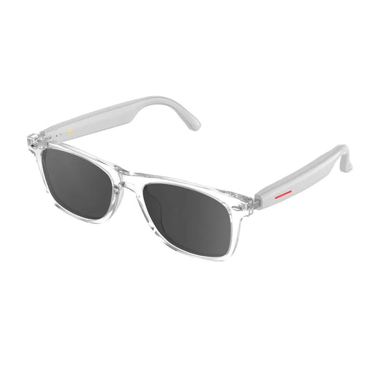 Wireless smart sunglasses with Bluetooth headset by MANDOTOS INTERNATIONAL, sleek design for men and women with integrated audio features.