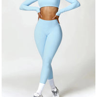 Women's Long Sleeve Fitness T-Shirt Gym Push Up Top - MANDOTOS INTERNATIONAL