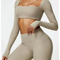 Women's Long Sleeve Fitness T-Shirt Gym Push Up Top - MANDOTOS INTERNATIONAL