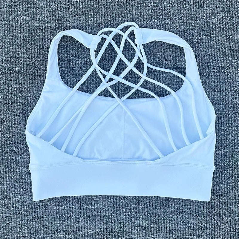 Women's Shockproof Yoga Crop Top - Anti-Sweat Gym Sports Bra - MANDOTOS INTERNATIONAL