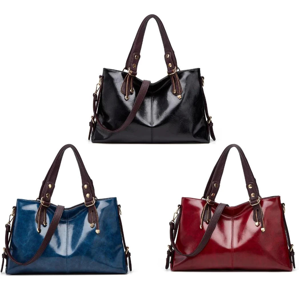 Kathie Leather Tote Purse - MANDOTOS