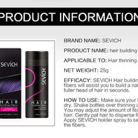 Mandotos Keratin Hair Building Fibers in 25g, hair thickening powder for fuller, natural-looking hair.