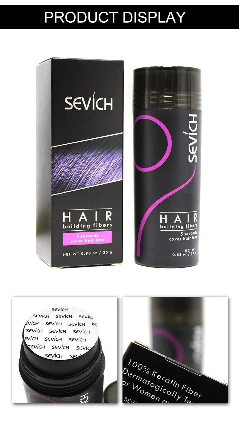 Hair Building Fibers Keratin Thicker Anti Hair Loss Products Concealer Refill Thickening Hair Fiber Powders Growth sevich 25g - MANDOTOS