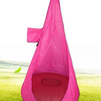Kid's comfy hammock chair by MANDOTOS, featuring soft fabric and sturdy wooden frame for cozy relaxation.