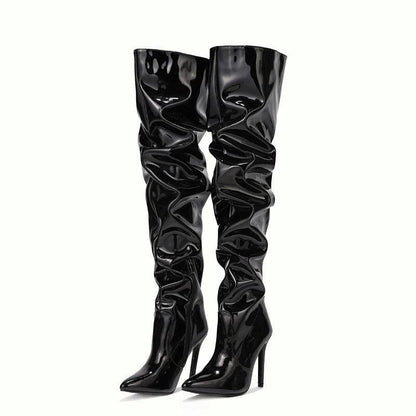 Knee High Long Boots Women Fashion Super High Heel Party Shoes - MANDOTOS
