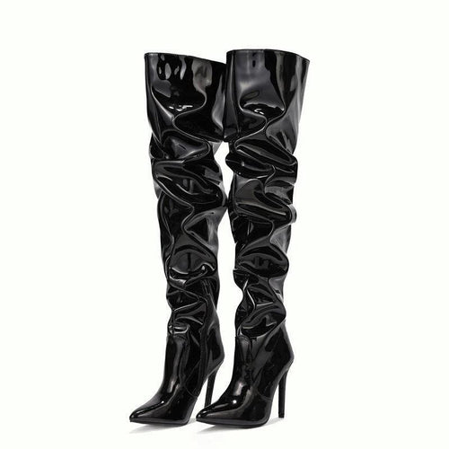 Knee High Long Boots Women Fashion Super High Heel Party Shoes - MANDOTOS
