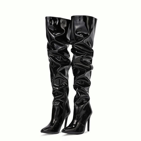 Knee High Long Boots Women Fashion Super High Heel Party Shoes - MANDOTOS
