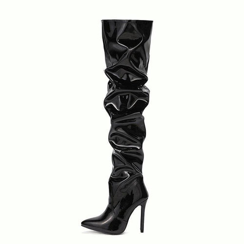 Knee High Long Boots Women Fashion Super High Heel Party Shoes - MANDOTOS