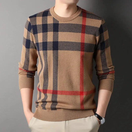 Knitwear Casual Crew Neck Top Bottoming Men's Sweater - MANDOTOS