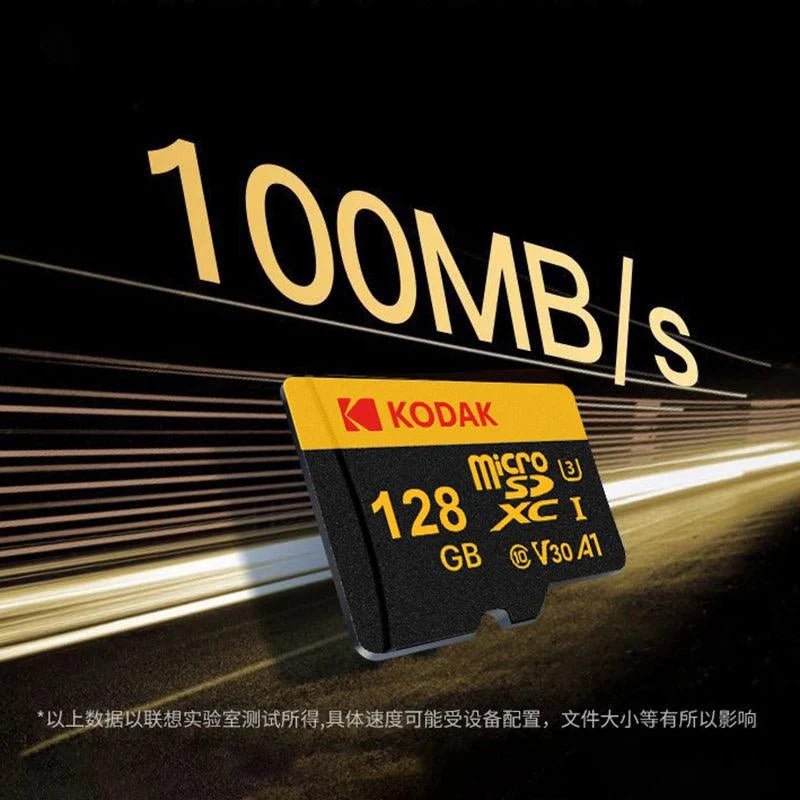 Mandotos Kodak Micro SD memory card with 64GB capacity, U3 V30 A1 class, for car camera, PC, and phone storage.