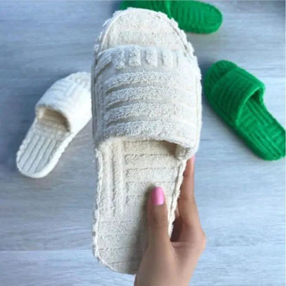 Ladies' Plush Slip-On Slippers - MANDOTOS
