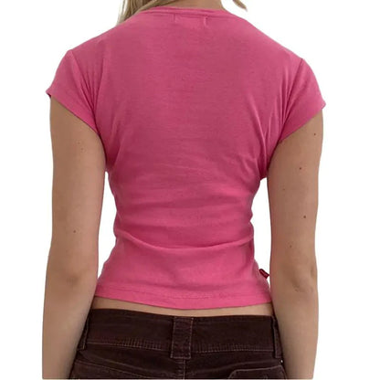 Ladies' Retro Print Crop Tee - MANDOTOS