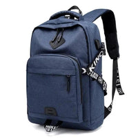 Mandotos laptop backpack with USB charging port, black nylon design, multiple compartments, and padded shoulder straps for comfort.