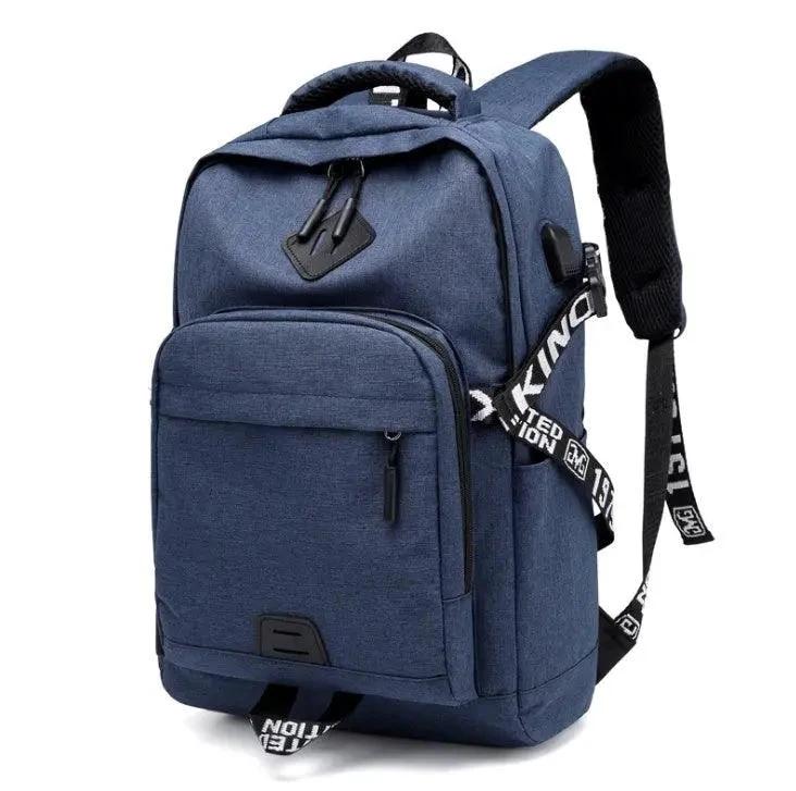 Mandotos laptop backpack with USB charging port, black nylon design, multiple compartments, and padded shoulder straps for comfort.
