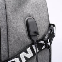 Mandotos laptop backpack with USB charging port, black, featuring padded compartments and adjustable straps for travel and daily use.