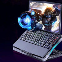 Mandotos foldable laptop radiator cooling base with adjustable height and built-in fans for improved airflow and cooling.
