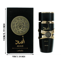 Mandotos LATTAFA Black Yara Eau de Toilette spray featuring a sleek black bottle, long-lasting Arabian fragrance for confident elegance.