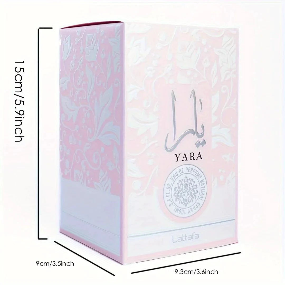 LATTAFA Eau de Toilette for Women, Yara Eau de Toilette, Long Lasting Imported Eau de Toilette 3.40 FL OZ/100 ml, Packaging 1 Pi - MANDOTOS