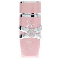 Mandotos LATTAFA Yara Eau de Toilette for women, 3.4 fl oz, long-lasting floral fragrance with elegant bottle design.