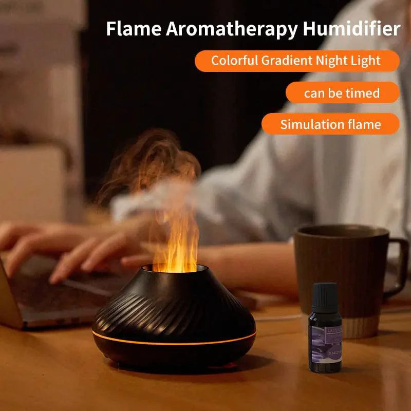 MANDOTOS Lava Glow Essential Oil Nebulizer displaying a sleek, modern diffuser with a glowing lava-inspired design.