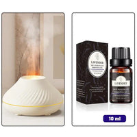 MANDOTOS Lava Glow Essential Oil Nebulizer shown with glowing lava rock design and mist diffuser for aromatherapy.