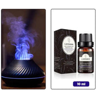 MANDOTOS Lava Glow essential oil nebulizer emitting a soft glow with a sleek design and mist spray in a modern setting.