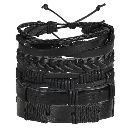 Layered Leather Charm Bracelet - MANDOTOS