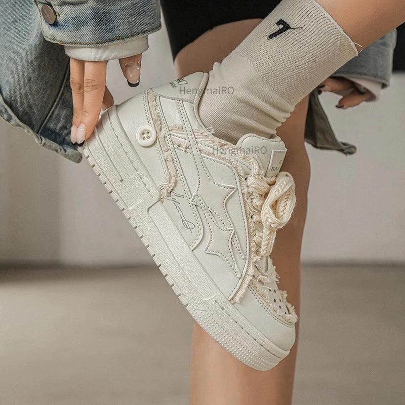 Leather Sneakers Casual Shoes - MANDOTOS