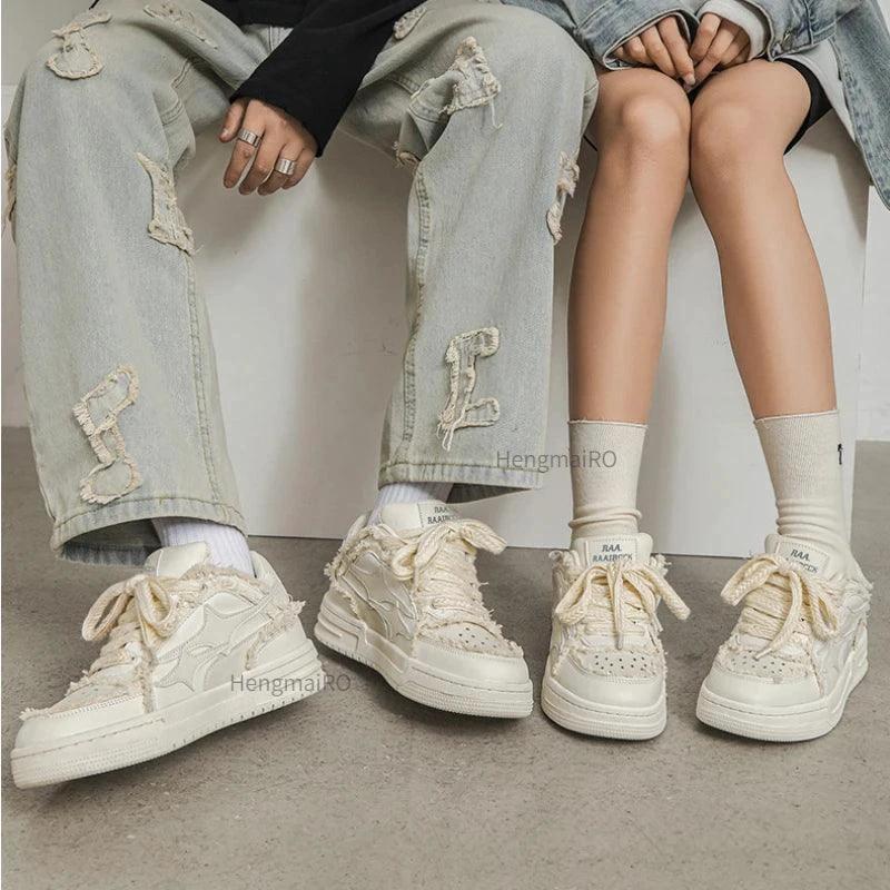 Mandotos leather casual sneakers with white rubber soles and sleek design, perfect for everyday wear.