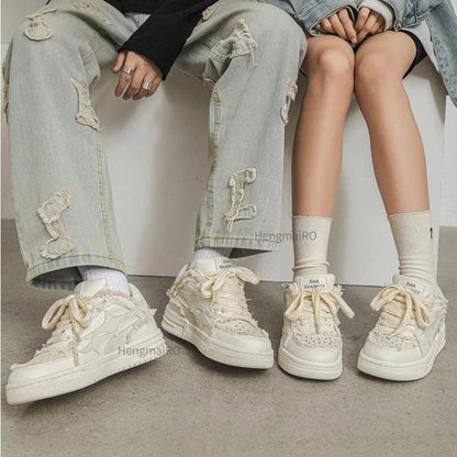 Leather Sneakers Casual Shoes - MANDOTOS