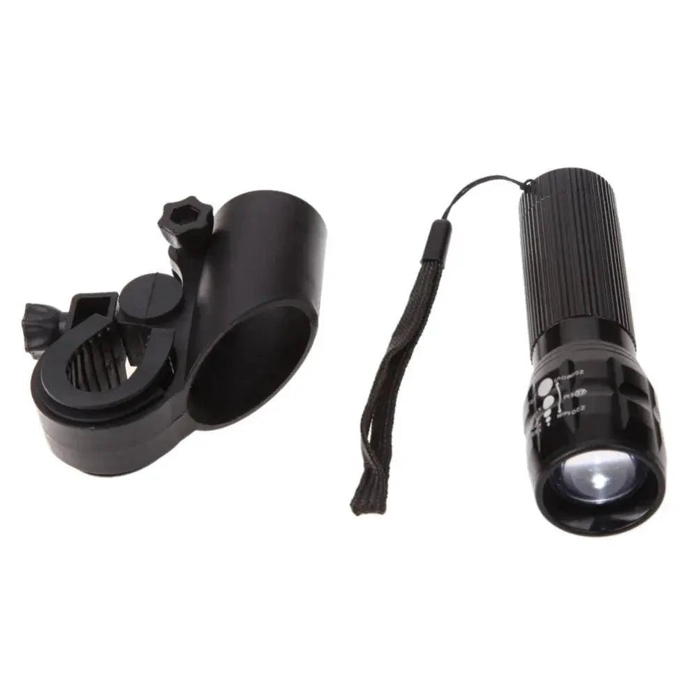Mandotos LED bike lights with 3 lighting modes mounted on a bicycle for enhanced visibility and safety during night riding.