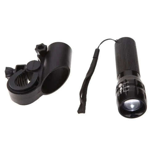 Mandotos LED bike lights with 3 lighting modes mounted on a bicycle for enhanced visibility and safety during night riding.