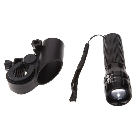 Mandotos LED bike lights with 3 lighting modes mounted on a bicycle for enhanced visibility and safety during night riding.