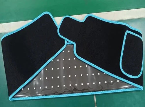 Mandotos LED Infrared Belt Therapy Device shown in use, designed to provide targeted infrared light therapy for pain relief and muscle recovery.