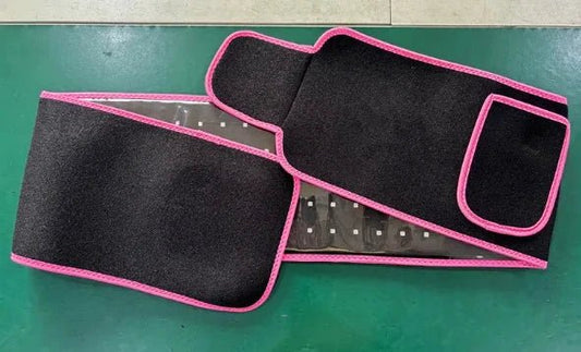 MANDOTOS LED Infrared Belt Therapy Device shown with adjustable belt and LED panels for targeted infrared therapy.