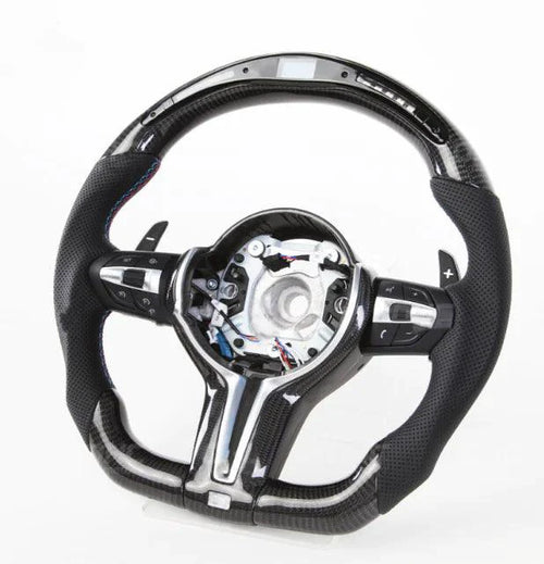 Mandotos LED Performance Steering Wheel with illuminated accents and sporty design, ideal for racing or custom car interiors.
