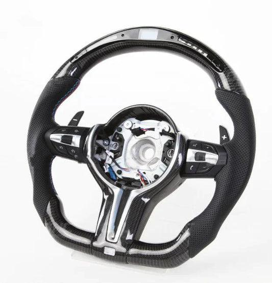 Mandotos LED Performance Steering Wheel with illuminated accents and sporty design for enhanced driving experience.
